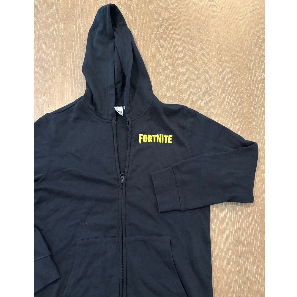 Fortnite Boys XL Black Full Zip Hoodie Sweatshirt Graphic Gaming Youth 14-16